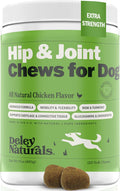 Deley Naturals Hip and Joint Supplement for Dogs - Glucosamine for Dogs with MSM, Turmeric, Chondroitin & Collagen Supplements - Joint Support Chews for Mobility, Flexibility & Comfort - 120 Chews