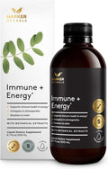 Immune + Energy Syrup, Herbal Formula with Ashwagandha, Echinacea, Astragalus and Ginseng, High Absorption, Easy to Take, Caffeine-Free - 6.7 Fl oz (40 Servings)