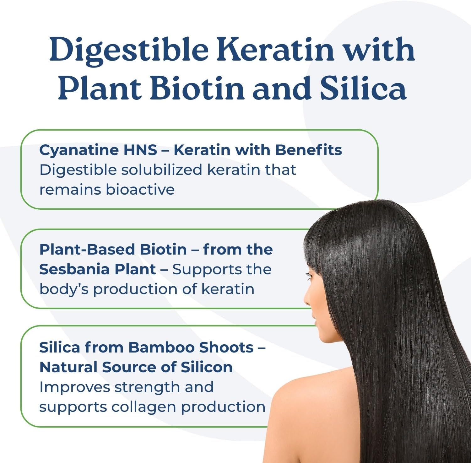 NatureCity True-HNS Hair Nails and Skin Cynatine Keratin and Plant Based Biotin Vitamin Supplement | Fuller and Stronger Hair and Nails | Non GMO | 60 Veggie Capsules
