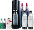 SodaStream - Terra Sparkling Water Maker | VALUE BUNDLE | CQC CO2 system | Includes 2x CO2 Cylinders, 3x 32 Fl Oz Dishwasher Safe Bottles, 2x Bubly Flavor Drops | Combine with Pepsi Flavors | Black