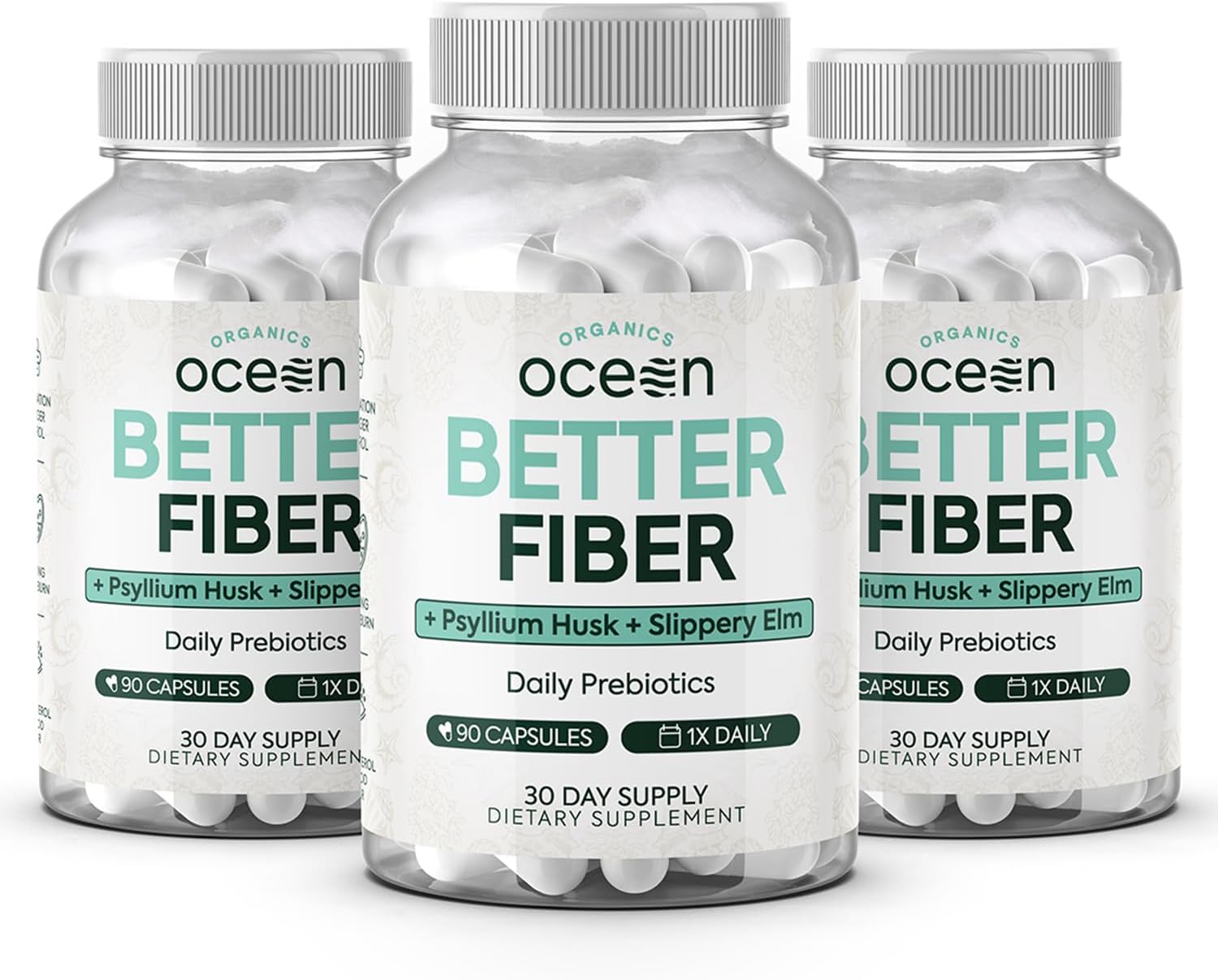 Better Fiber - Daily Fiber Supplement - Soften Stool for Effortless Bowel Movements - with Psyllium Hulk and Slippery Elm - 3 Bottles