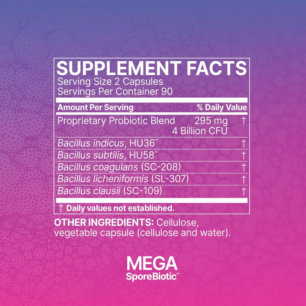 Microbiome Labs MegaSporeBiotic Probiotics for Women & Men - Spore Based Probiotics for Digestive Health - Shelf Stable & Travel-Friendly (180 Capsules)