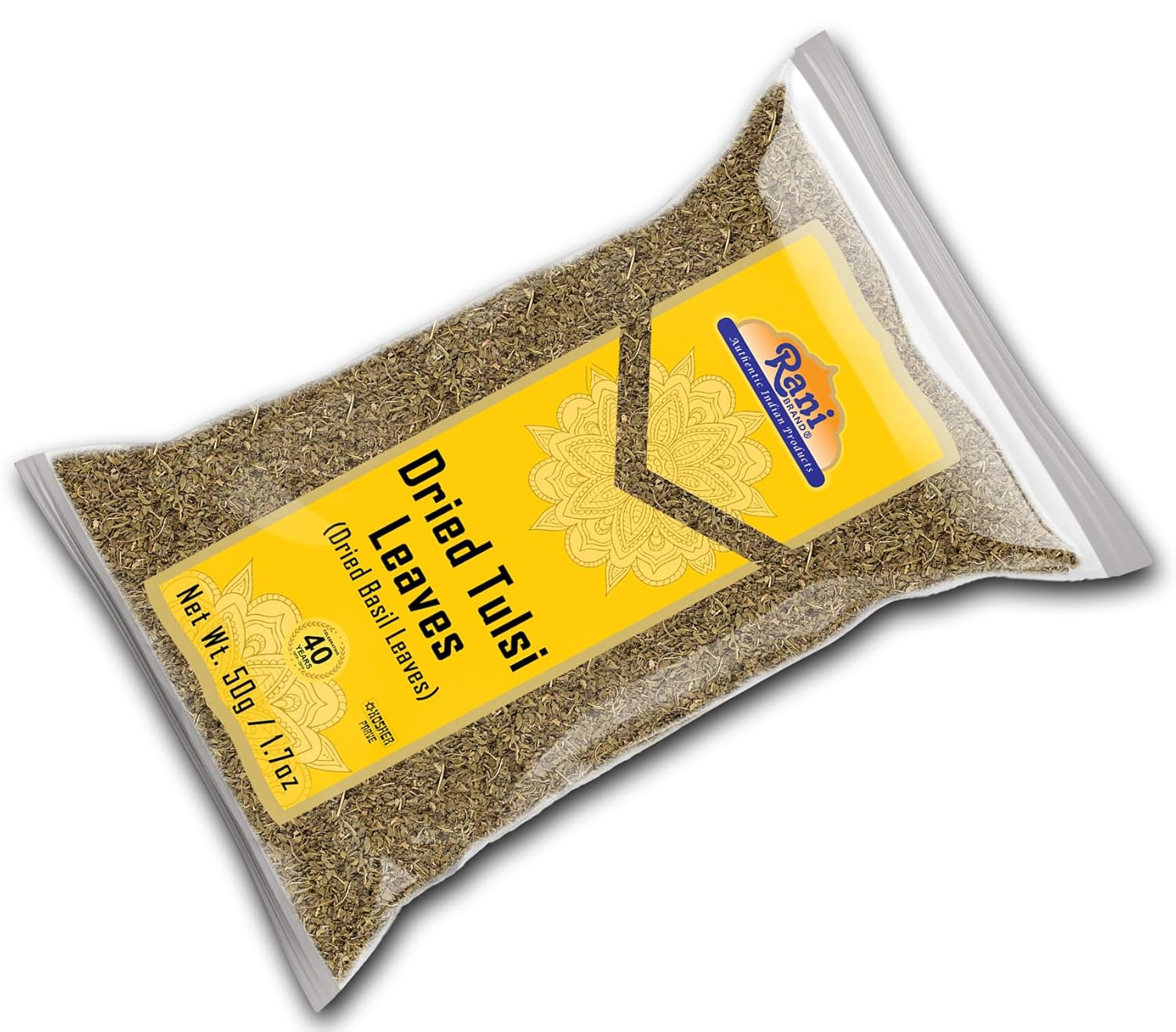 Rani Dried Tulsi (Indian Basil, Holy Basil) Leaves 1.75oz (50g) Used for Beverages & Ayurveda Herbal ~ All Natural | Vegan | Gluten Friendly | Non-GMO | Indian Origin