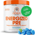 Genius Energized Pre Workout Powder – Caffeine Infused Pre-Workout Booster Supplement with Beta Alanine & Alpha GPC, No Artificial Sweeteners or Dyes - 200mg Caffeine, 20 Servings, Blue Raspberry