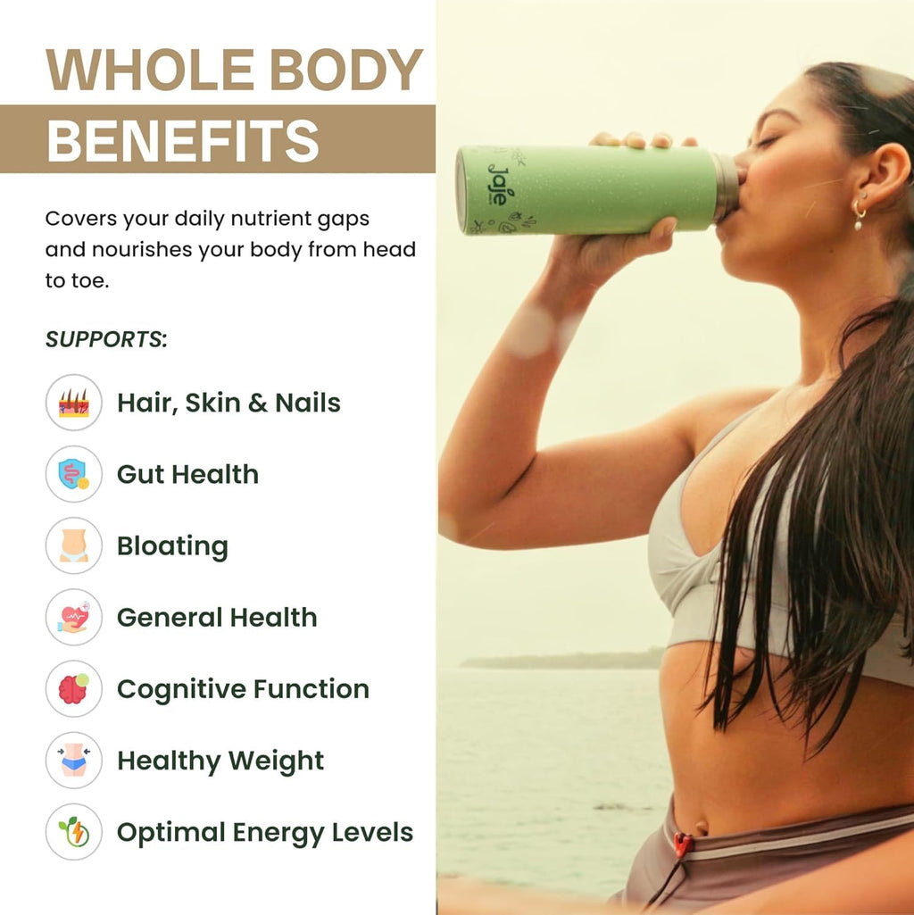 ALL-IN-ONE Superfood Shake | 60+ Superfoods - 20g Protein - 13g Fibre - Probiotics - Vegan Collagen & Digestive Enzymes | Superfood Meal Replacement Protein Shake | 825g | 15 serves