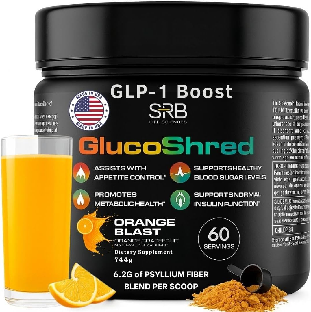 GlucoShred-Advanced GLP-1 Drink Mix | Activates,Enhances & Prolongs Your Body's GLP-1 Naturally for Blood Sugar, Metabolism & Appetite | Berberine Cinnamon ALA Chromium | Tangy Orange | 30 Day Supply