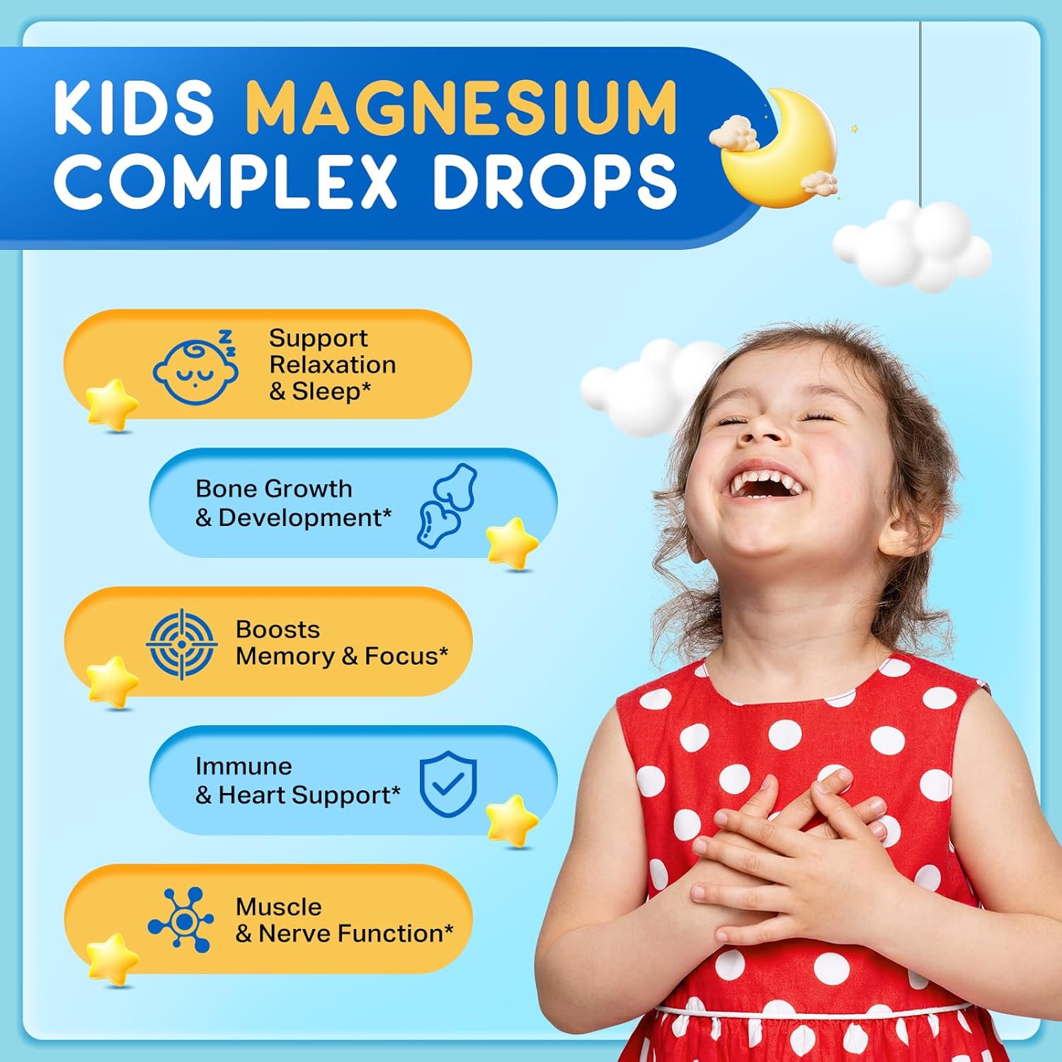 Kids Magnesium Glycinate Liquid Drops, Magnesium for Kids with Calcium, Zinc, L-Theanine, Vitamin D3 K2, C for Sleep, Relaxation, Calm, Focus, Brain,Mood, Bones & Muscles - Pineapple Flavor 2 Pack