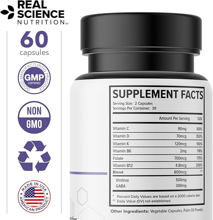 Sleep Miracle, Natural Sleep Support & Relaxation Supplement for Adults with Vitamins C, D, K, B6, B12 & Nitric Oxide Formula, Deep Rest, Stress Relief & Circulation Aid