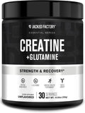 Jacked Factory Creatine + Glutamine - Creatine Supplement with L-Glutamine for Muscle Recovery, Muscle Growth, Increased Strength, Enhanced Energy Output, and Gut Health - 30 Servings, Unflavored