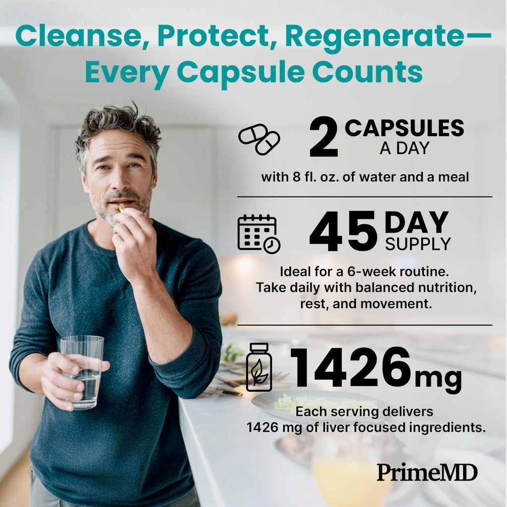 32-in-1 Liver Support with Milk Thistle Supplement – Liver Detox with Silymarin, Artichoke Extract & Beetroot Powder – Comprehensive Wellness Formula for Liver Cleanse – 1426mg (90 count) (Pack of 1)