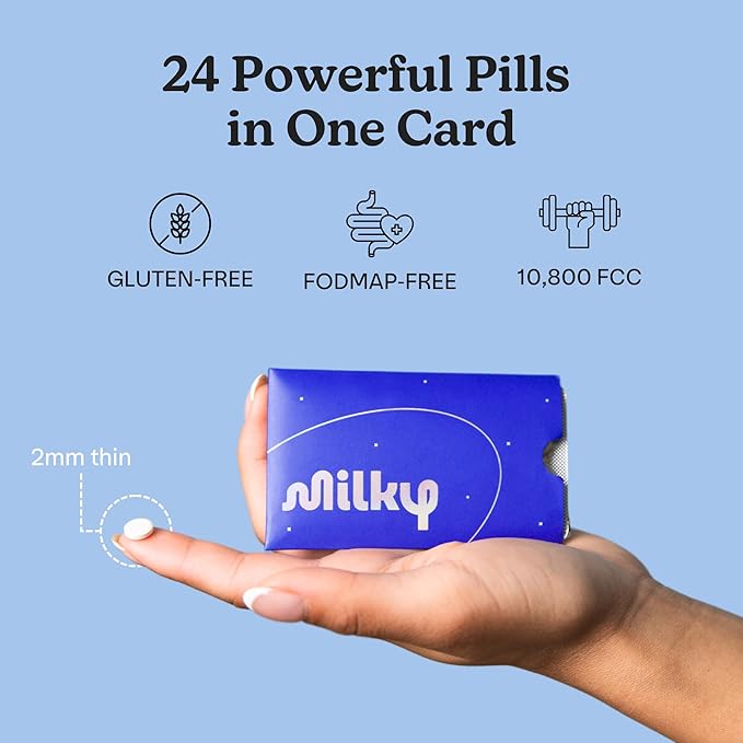 Milky Lactose Intolerance Pills - 10,800 FCC - Dairy Relief for Lactose Intolerance - Lactase Enzyme Tablets - Bloating & Gas Relief (96 Count Black Hole)