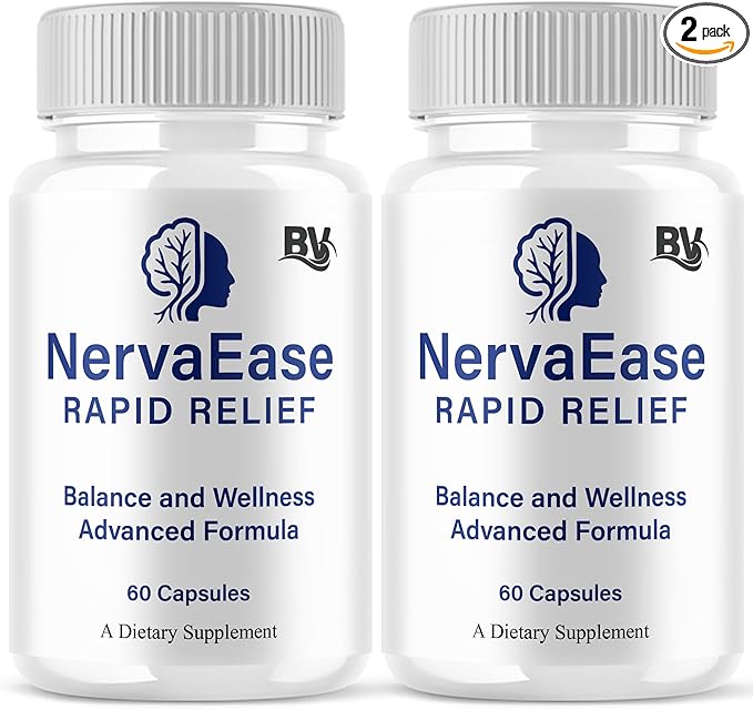 BLUE VIBE NervaEase Premium Health & Wellness Nootropic Supplement, NervaEase Advanced All Natural Health Management & Overall Support Supplement Formula Pills (2 Pack - 120 Capsules)