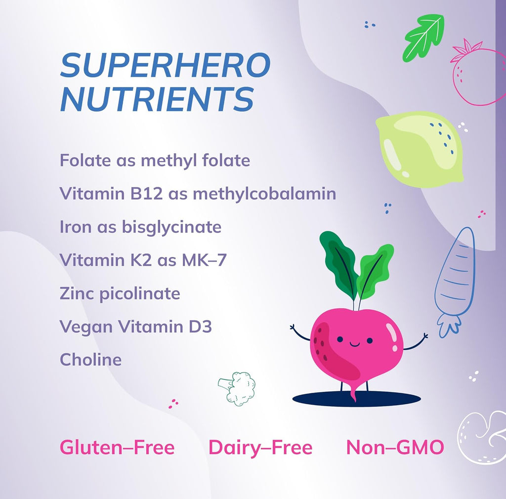 Super Mini-Multi - Children's Multivitamin Swallowable Capsules with Methyl Folate, Methyl B12 and Coenzyme B Vitamins for Growth, Focus, Brain Health (120 Capsules)