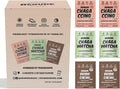 Renude Variety Pack - Mushroom Matcha, Coffee & Hot Chocolate, Cacao Powder, Natural Vegan Superfoods, Coffee Alternative with Chaga & Reishi - 2 Chagaccino, 2 Chaga Matcha, 2 Reishi Cacao (6 Count)
