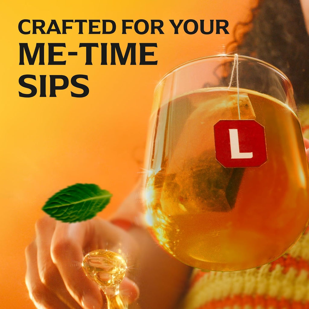 Lipton Smooth Mint with Lemon Peels Tea Bags, Caffeine Free Tea, Fruit and Herbal Tea, Individually Wrapped, 80 Total tea Bags (20ct - Pack of 4)