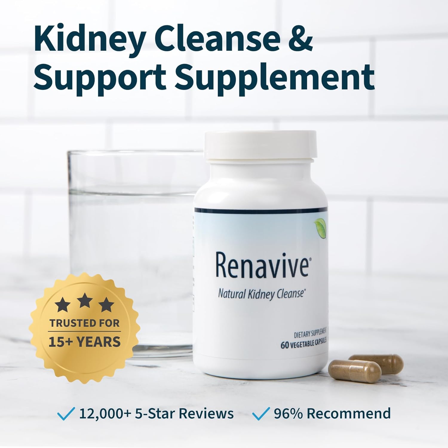 Kidney Cleanse - Premium Kidney Support Supplement with Chanca Piedra Stone Breaker - Supports Natural Cleansing & Urinary Tract Health - 60 Capsules (Pack of 3)