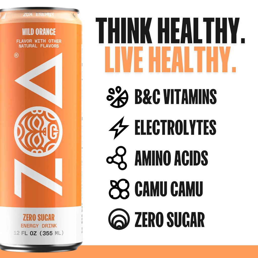 ZOA Zero Sugar Energy Drinks, Remix Variety Pack - Sugar Free with Electrolytes, Healthy Vitamin C, Amino Acids, Essential B-Vitamins, and Caffeine from Green Tea - 12 Fl Oz (Pack of 12)
