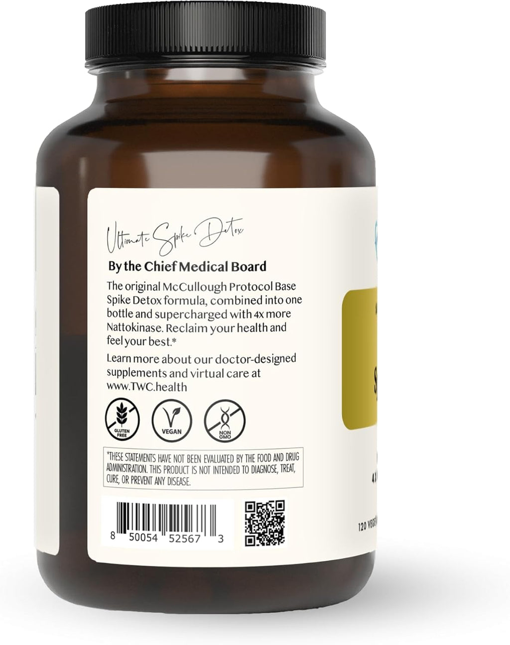 The Wellness Company Ultimate Spike Detox | 120 Capsules | 3-in-1 Formula with Nattokinase, Bromelain, and Curcumin | Non-GMO, Gluten-Free