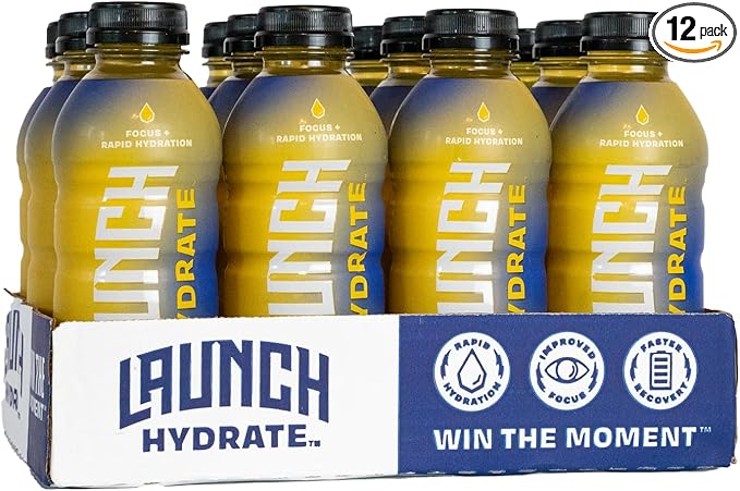 Sports Drink: Tropical Flavor - 16.9 Oz (12 Pack), Energy Drink + Hydration, Real Cane Sugar, Electrolytes, Cognizin for Focus, Vitamin B12 Energy Boost, L-Glutamine Hydration Formula, No Artificial Sweeteners, Colors, or High Fructose Corn Syrup – Tru...