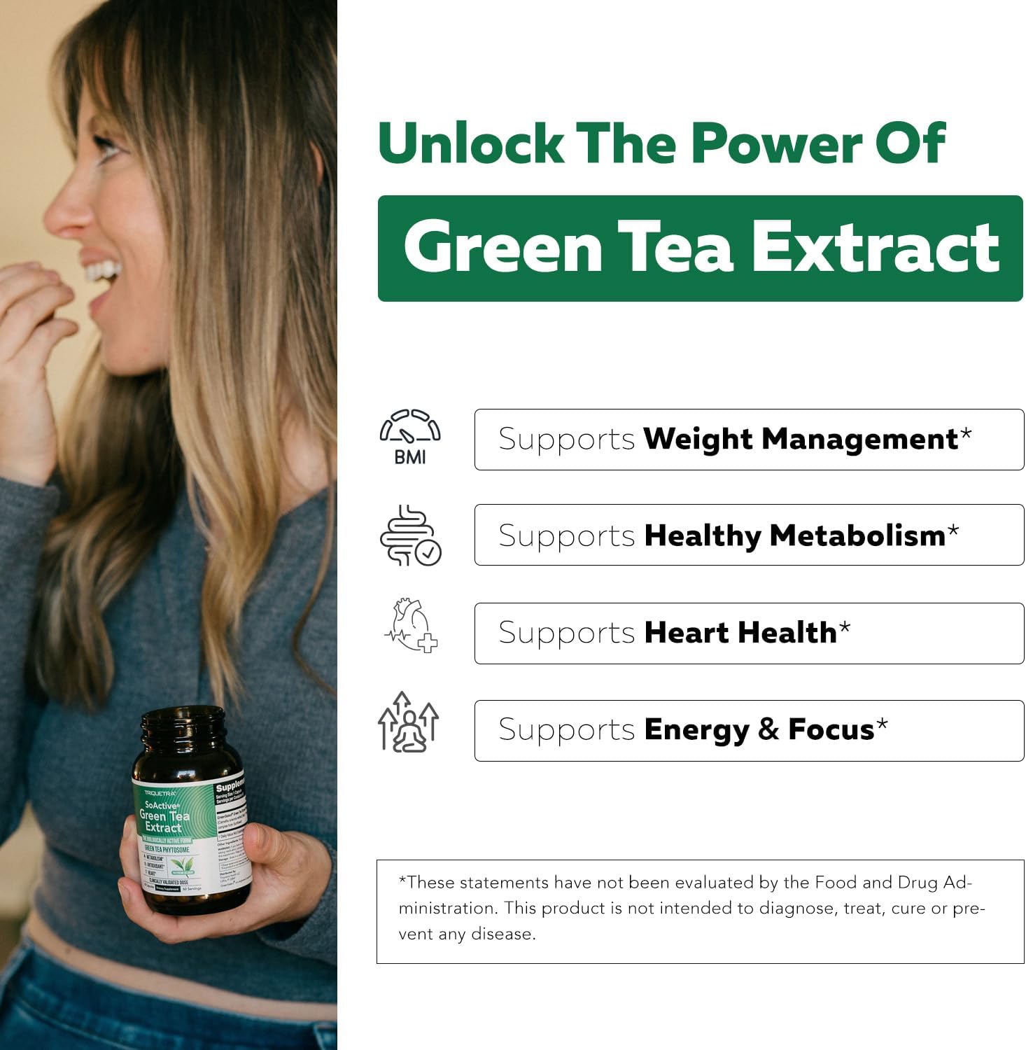 SoActive Green Tea™ Extract - Clinically Studied Green Tea Phytosome - Up to 200% Better Absorption & Bioavailability - Clinically Validated Dose - Supports Metabolism & Weight Management - 60 Caps