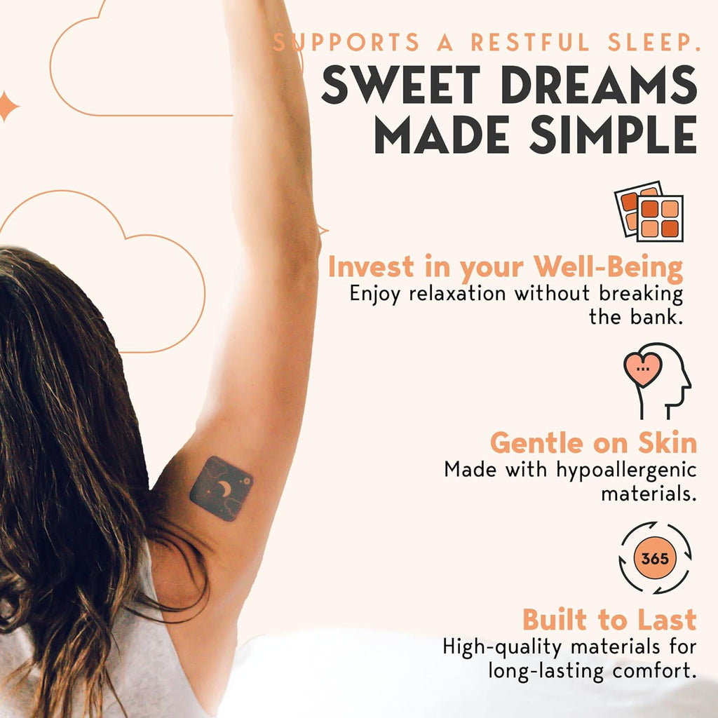 Klova Melatonin-Free Sleep Patches with Ashwagandha, L-Theanine, Hops, Valerian, GABA and Other Natural Ingredients: for Falling Asleep Faster, Staying Asleep Longer & Eliminating Groggy Mornings