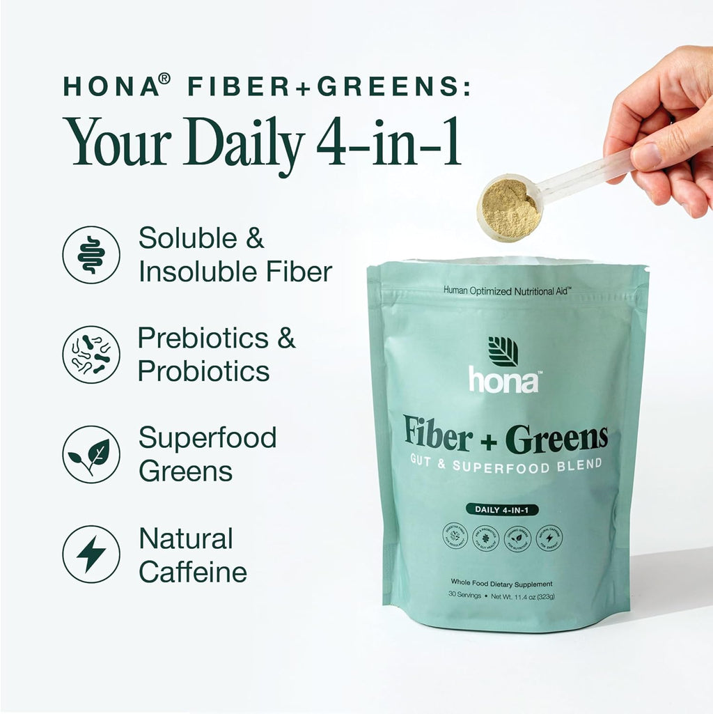 Gut & Superfood Blend, Greens Powder with Prebiotics, Probiotics, Fiber & Natural Caffeine, Gluten Free, Sugar Free, Dairy Free, Vegan Non GMO Greens Superfood Powder, 30 Srvgs