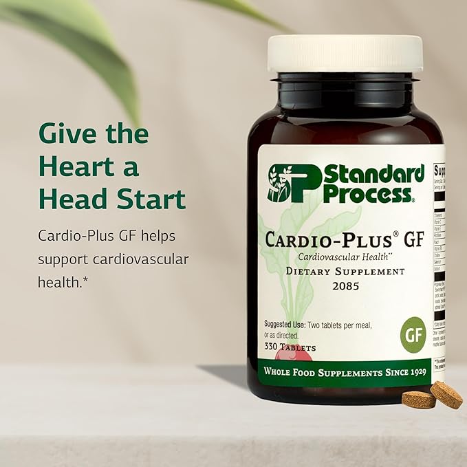Standard Process Cardio-Plus GF - Supports Heart Health & Circulation - Cardiovascular Support with Vitamins B6, C & E - Includes Niacin & Selenium - Gluten-Free, Non-Dairy & Non-Soy - 330 Tablets