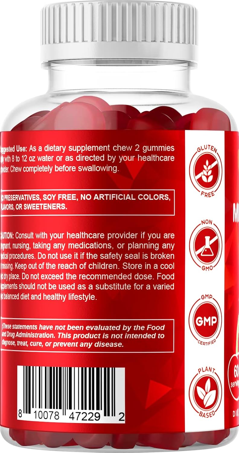 Vitamatic 2 Packs Extra Strength Vitamin B12 5000 mcg (Methyl B12) Gummies - 120 Count - Energy Metabolism Support and Nervous System Health Support, Natural Cherry Flavored
