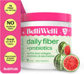 Fiber Supplement for Women & Men – Premium Daily Fiber Powder from Organic Acacia with Added Collagen, Electrolytes & Probiotics – No Bloat, Constipation & Gut Health Support (Watermelon)