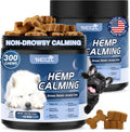 Hemp Calming Chews for Dogs 300ct with Melatonin-Stress & Anxiety Relief Sleep Aid Treats for Small/Medium/Large Dogs- Fireworks, Thunder, Barking, Separation Vet Approved Made in USA Chicken Flavor