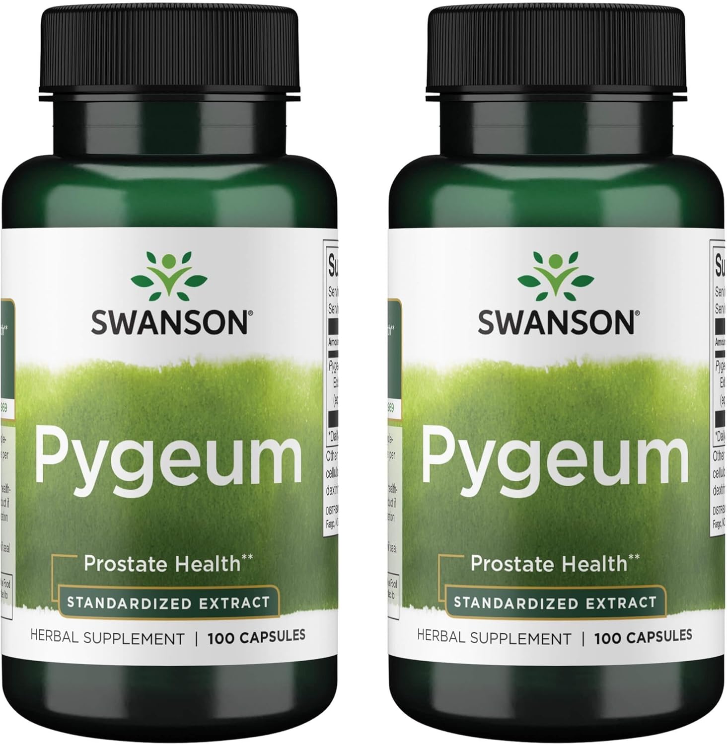 Swanson Pygeum - Herbal Supplement Promoting Male Prostate Health, Bladder, and Urinary Tract Health Support - Mens Health Supplement - (100 Capsules, 125mg Each) (2 Pack)