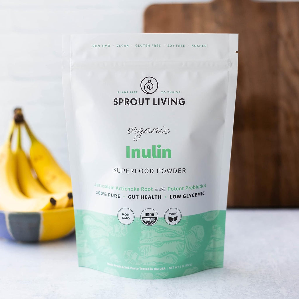 Organic Inulin Prebiotic Powder, Soluble Fiber, Digestive Gut Health, 1 lb
