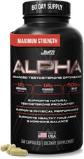 Alpha JYM X Advanced Hormone Optimization, Vitality, Optimization, DHEA, Ashwagandha, Boron, Shilajit, Fenugreek, Eurycoma, Damiana, Quercetin, DIM, JYM Supplemental Science, 240 Capsules