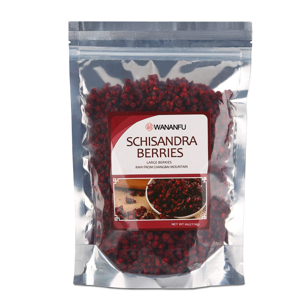 Wananfu Schisandra Berry Dried 4oz, Schizandra Berries for Tea, Wuweizi (北五味子)