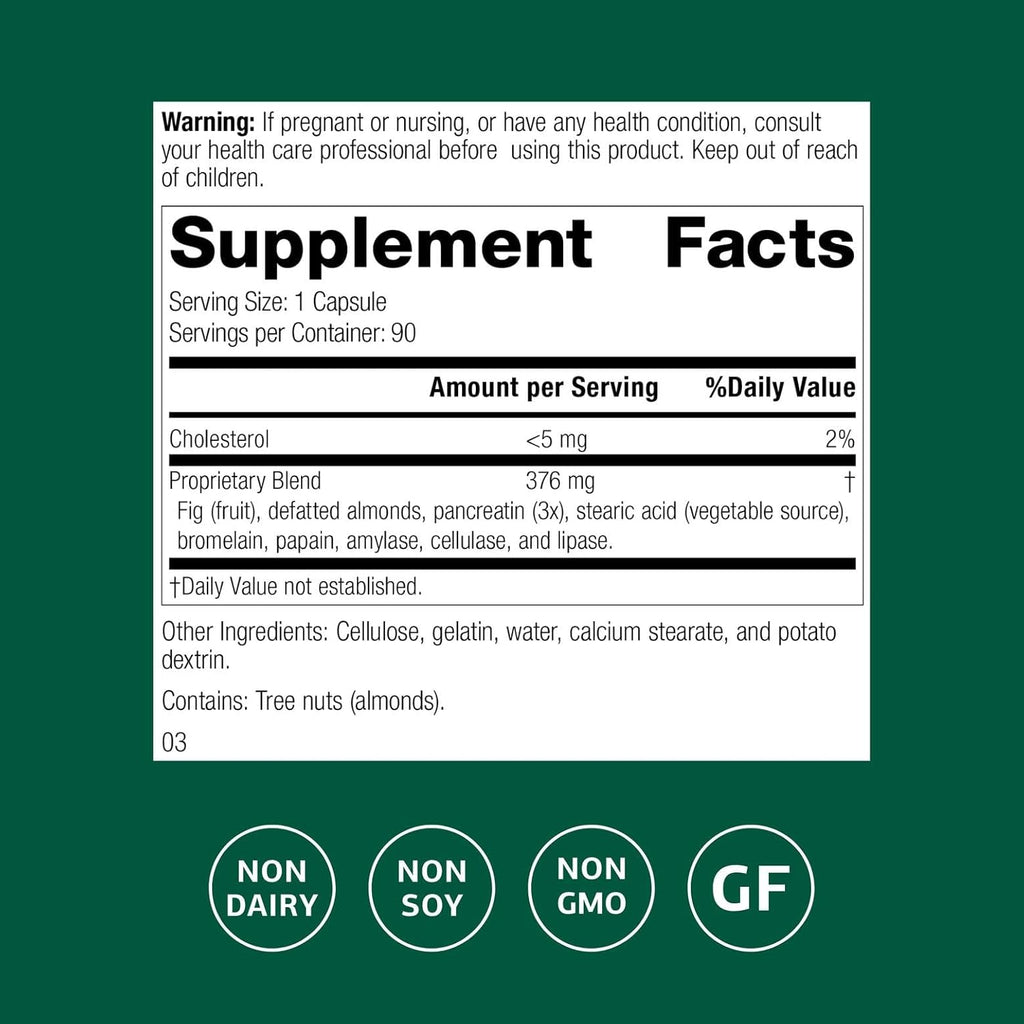Standard Process Multizyme - Whole Food Pancreas Support, Pancreatin Digestive Enzymes, Digestive Health and Pancreatic Enzymes with Cellulase, Papain, Amylase, Lipase and More - 90 Capsules