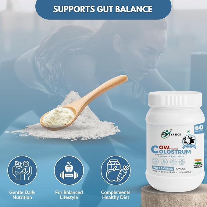 Cow Colostrum Powder Unflavored | Natural Bovine Colostrum for Everyday Wellness | Supports Gut Balance, Skin and Body Nutrition | Keto & Gluten-Free | 60 Servings