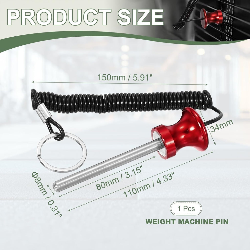 Weight Stack Pin, Weight Gym Pin Strength Training Equipment Replacement with Pull Rope for Home Gym Club