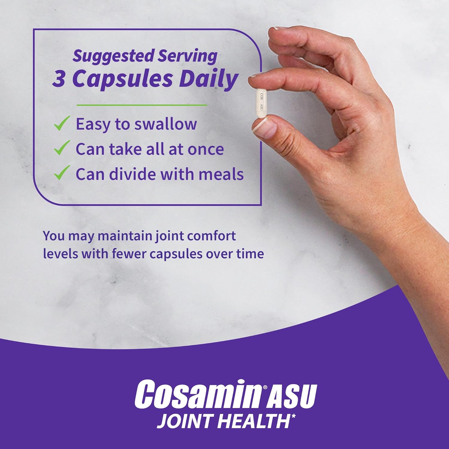 Nutramax Laboratories Cosamin® ASU Joint Health Supplement with Glucosamine, Chondroitin & ASU for Men’s & Women's Joint Health, 150 Capsules