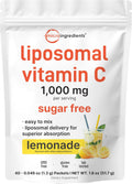 Liposomal Vitamin C 1,000mg | 40 Packets with Sugar Free Lemonade Flavor | Highly Bioavailable Fat Soluble Form | Liposomal Delivery for Superior Absorption | Antioxidants Supplement & Immune Support