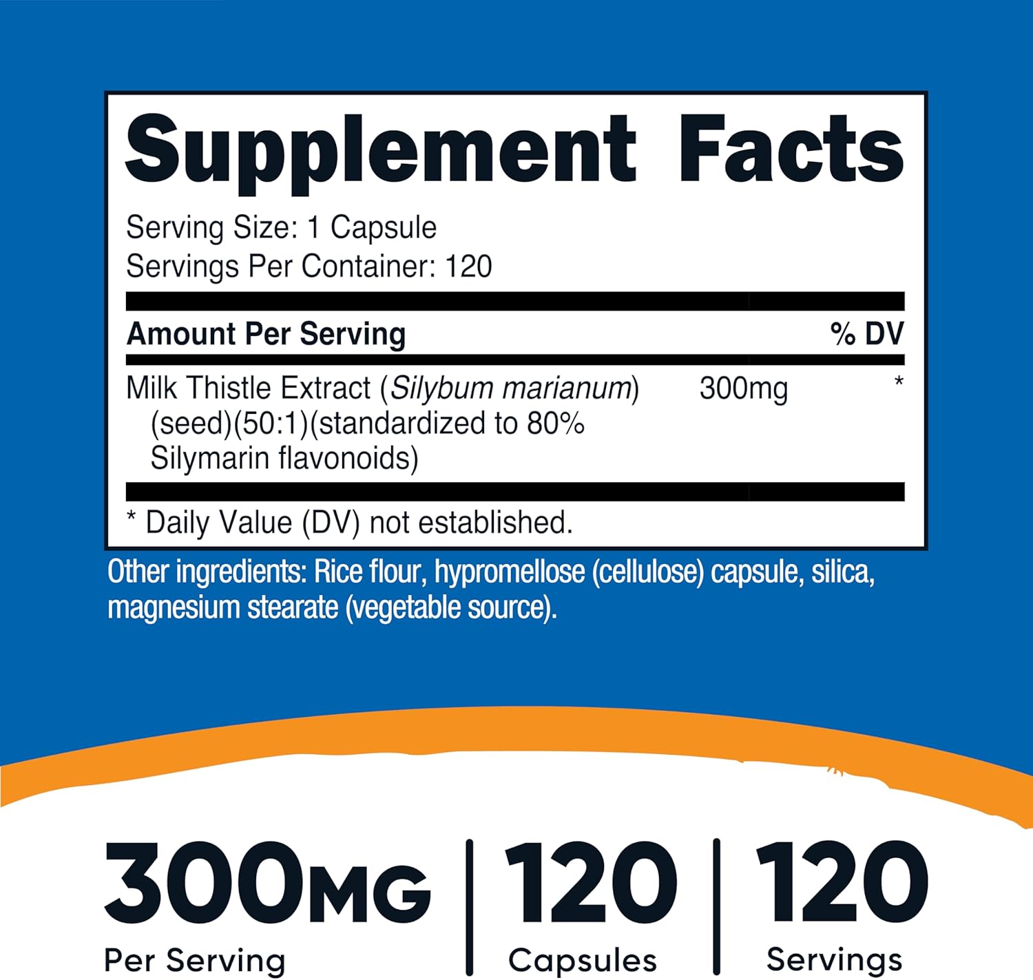 Nutricost Milk Thistle Capsules 300mg, 120 Capsules (80% Silymarin) - Gluten-Free & Non-GMO