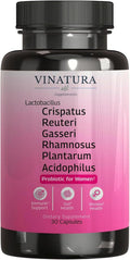 Lactobacillus Rhamnosus, Reuteri, Gasseri, Plantarum, Crispatus, Acidophilus Probiotics - Probiotics for Women *USA Made & Tested* Women Vaginal Health, Gut and Digestive Health - 30 Capsules