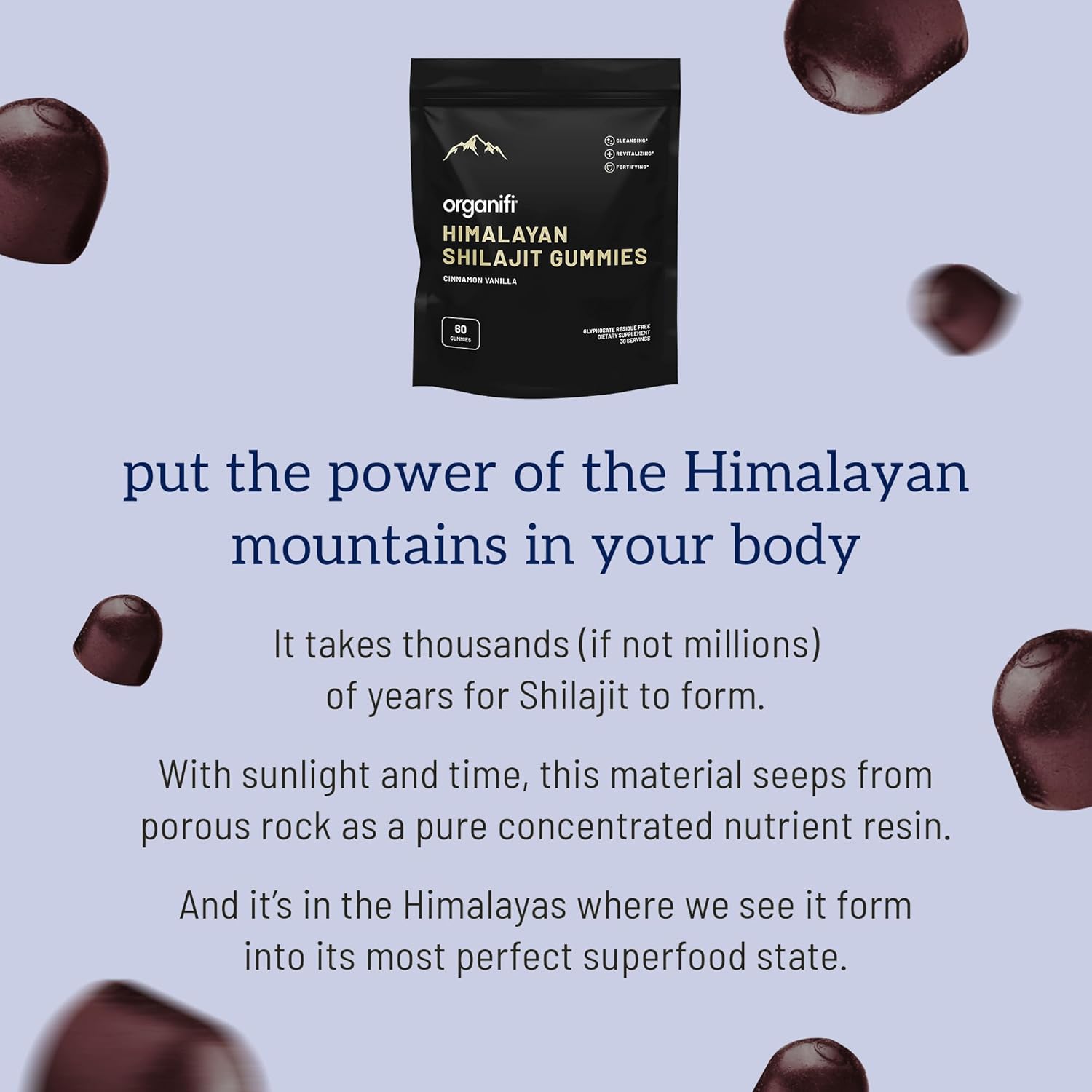 Organifi Shilajit Gummies - Himalayan Shilajit for Men and Women with PrimaVie Shilajit, 40-Plus Trace Minerals, and More - Hormone Balancer, Boosts Cellular Energy, Beats Fatigue, and More, 60 Count