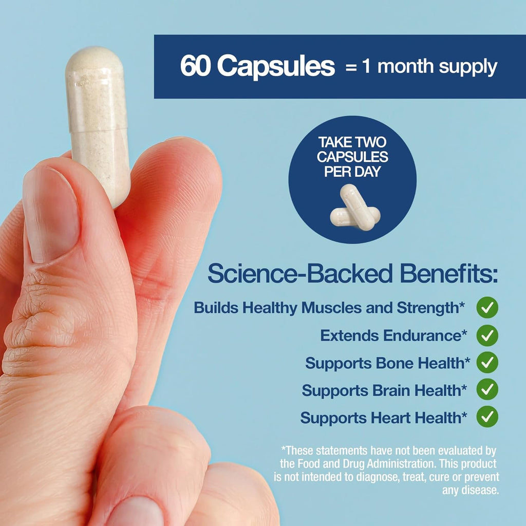 Beta-Alanine Capsules -Amino Acid - 3200mg Equivalent Dose - Prevent Muscle Loss - Brain Health - Joint Health - Heart Health - High Absorption- 30 Servings - Feelgood Lifestyle