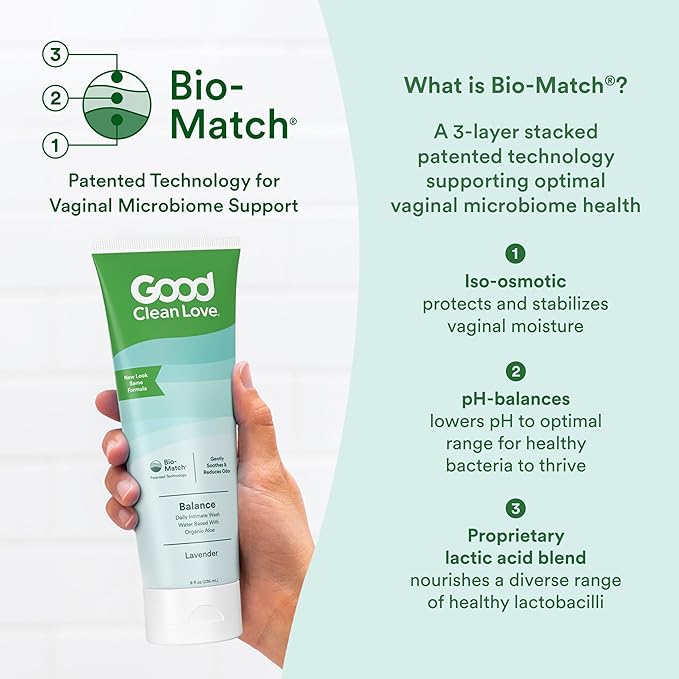 Good Clean Love Balance Feminine Wash, pH-Balanced Vaginal Moisturizer Cleanser for Women with Natural Ingredients, Gentle Cleansing Feminine Care Product, Reduces Vaginal Dryness & Odor,8Oz (2-Pack)