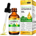 Vitamin E Oil Blend 75,000 IU, Vitamin E Oil for Skin, Scars, Face & Full Body, Tightening Plump Skin, Reduce Fine Lines & Scars, Moisturizing Skins, 2 Fl Oz