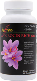 CROCIN RICH Plus: Memory, Focus, Clarity, & Vitality - Patented High Potency Brain Supplement for Cognitive & Motor Support, Balance, Mood, Sleep Quality - Neuroprotection, Healthy Aging - 60 Tablets