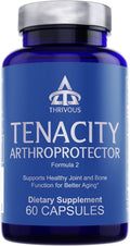 Thrivous Tenacity - Enhance Joint & Bone Function for Better Aging - Advanced Geroprotector Supplement: Turmeric Curcumin, ApresFlex Boswellia, Vitamin D3, Vitamin K2 MK7, Same - 60 Capsules