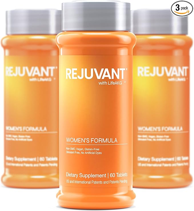 Rejuvant Women's AKG Longevity Supplement 1000MG Ultra 98% Pure (Calcium Alpha-Ketoglutarate), Patented Vitamin Rich Controlled Release Formula Supports Cell Repair and Quality of Life, 180 Tablets