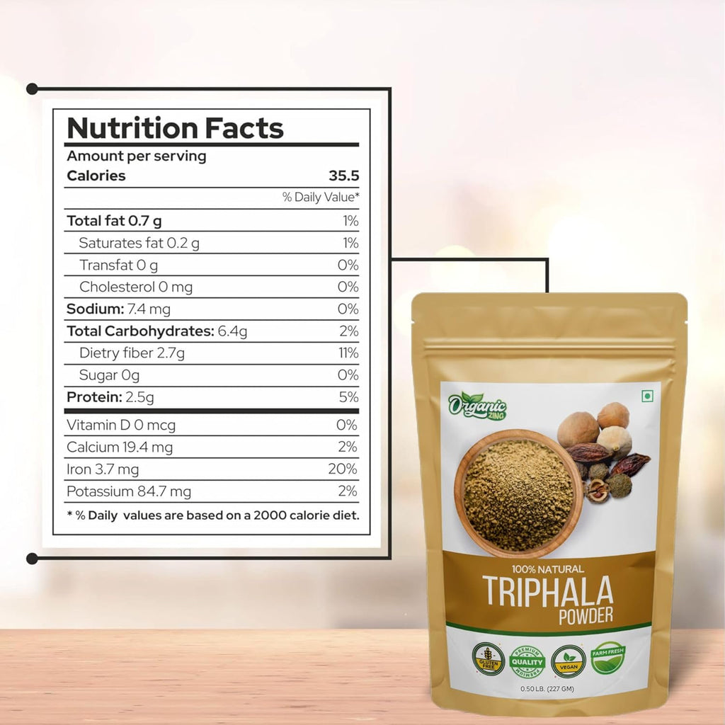 Triphala Powder – Sundried Amla, Bibhitaki and Haritaki Fruits- 227 Gram Pack of 1