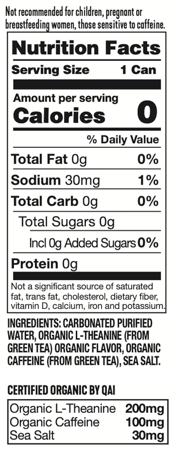 ARDOR Sparkling Water with 100mg Natural Caffeine & 200mg L-Theanine from Organic Green Tea for Smooth Energy & Focus | No Sugar, 0 Calories | Vegan, Gluten-Free | Mexican Lime - 12 Ct
